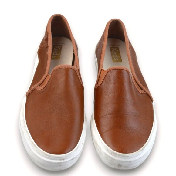Keds Double Decker Leather Slip On | Size 8 Brown| Slip On Sneaker - Picture 1 of 7